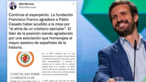 El agradecimiento de la Fundación Franco, el 'Cara al Sol' y otros detalles sobre la "casualidad" de Pablo Casado el 20N