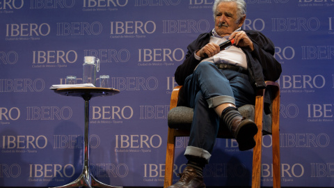 Imagen de archivo del expresidente uruguayo José Mujica, durante una conferencia de prensa en 2019 en la Universidad Iberoamericana, como parte de su visita a México.