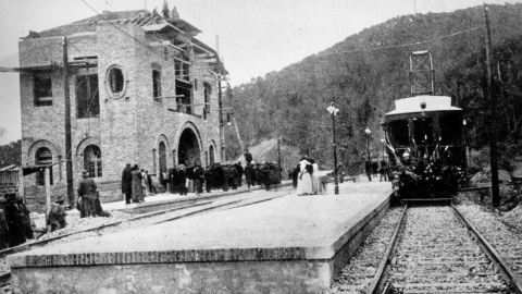 L'estació de les Planes, en una imatge històrica