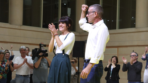 19/10/2024 - Alba Camps i Xavier Godàs, en l'acte que ha celebrat Nova Esquerra Nacional aquest dissabte a l'INEFC de Barcelona.