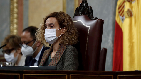 03/12/2020.- La presidenta del Congreso, Meritxell Batet, durante la sesión plenaria celebrada este jueves en el Congreso, donde los Presupuestos concluyen su trámite tras los acuerdos alcanzados en los últimos días con diferentes formaciones polític