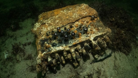 Máquina Enigma hallada en la Bahía de Geltinger