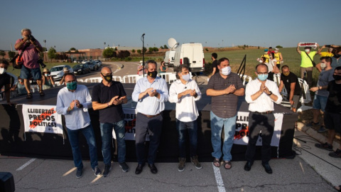 Varios de los condenados durante una protesta.