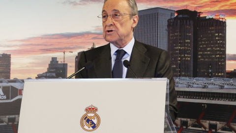 Imagen de archivo de 2019 de Florentino Pérez, presidente del Real Madrid y  máximo impulsor de la Superliga de fútbol.