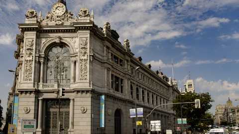 Fachada del edificio del Banco de España situada en la confluencia del Paseo del Prado y la madrileña calle de Alcalá. E.P./ Eduardo Parra