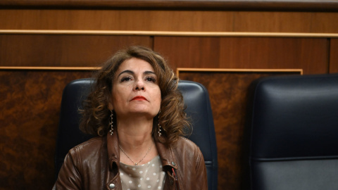 13/3/24 - La vicepresidenta primera y ministra de Hacienda, María Jesús Montero, durante el pleno del Congreso de los Diputados celebrado este martes.