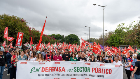 Imagen de archivo de una protesta sindical en Sevilla.