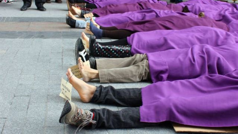 Protesta contra la violencia machista. Del Centro de Medios del Eje Feminista Rompamos el silencio.