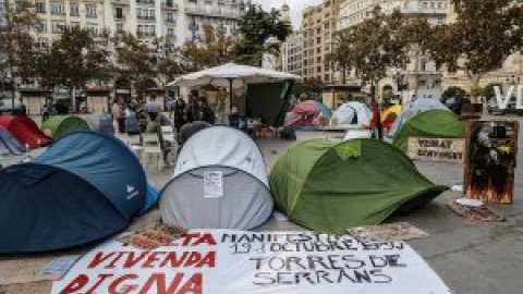 La acampada de València por la vivienda mantiene su protesta y suma más activistas