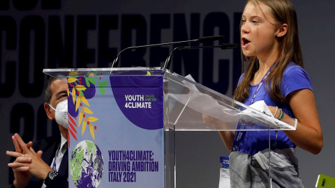 Greta Thunberg en Milán en la conferencia Youth4climate.