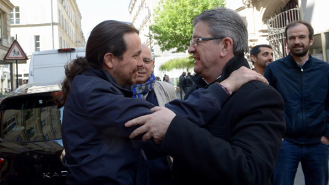 El candidato de Francia Insumisa, Jean-Luc Mélenchon, y Pablo Iglesias en Francia / DANI GAGO - Imagen de archivo