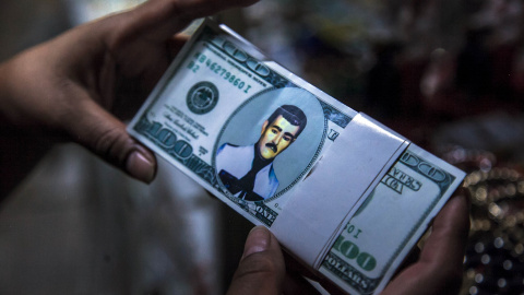 Un billete con la cara del narcotraficante Jesús Malverde./AFP