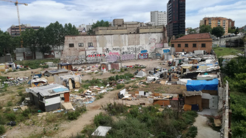 Un assentament de barraques al districte barceloní de Sant Martí en una imatge de 2018.