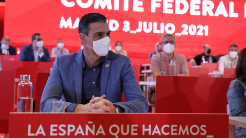 El presidente del Gobierno y secretario general del PSOE, Pedro Sánchez, durante la reunión del Comité Federal socialista del pasado julio. E.P./Isabel Infantes