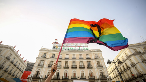 Concentración contra las agresiones LGTBfóbicas en la Puerta del Sol.