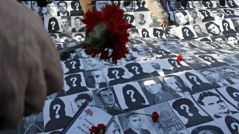 Protesta contra las desapariciones forzadas durante el franquismo. - EFE