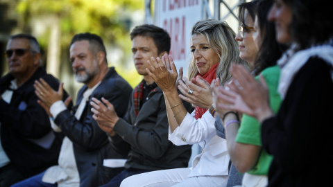 Yolanda Díaz e Íñigo Errejón durante un acto de Sumar.