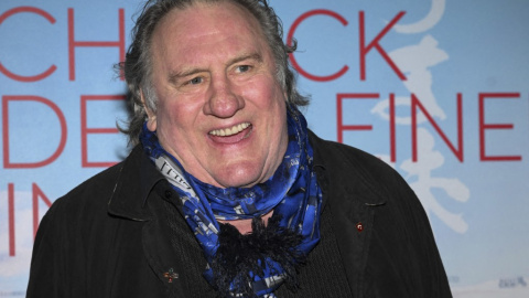 El actor francés Gerard Depardieu durante la presentación de la película 'El sabor de las cosas simples', a 12 de enero de 2023.