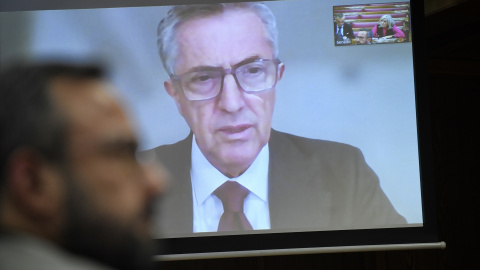 El exdirector de la Guardia Civil Leonardo Marcos González comparece por videoconferencia durante una Comisión de Investigación sobre la Operación Delorme, en elSenado, a 28 de octubre de 2024, en Madrid (España).