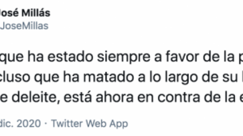 "La Iglesia, que ha estado siempre a favor de la pena de muerte...": la aplaudida reflexión de Juan José Millás sobre la Iglesia y la eutanasia