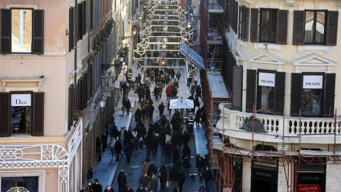 El centro de Roma durante la navidad de 2020.