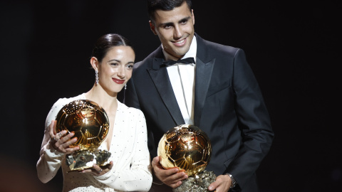 Aitana Bonmatí y Rodri, ganadores del Balón de Oro 2024.