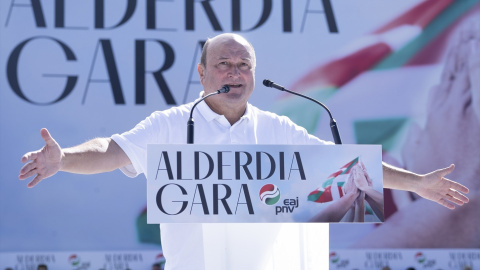 El presidente del PNV, Andoni Ortuzar, durante la celebración del Alderdi Eguna.