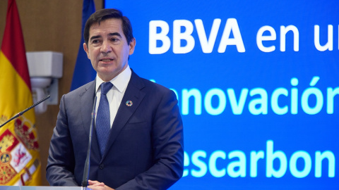 El presidente de BBVA, Carlos Torres Vila,  en un encuentro empresarial organizado por las patronales CEOE y CEPYME, el pasado mes de julio. E.P./Jesús Hellín