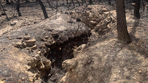 Una de les trinxeres recuperades que es van construir durant la batalla de l'Ebre