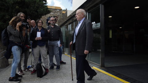 El expresidente de la Generalitat de Catalunya, Jordi Pujol, tras asistir el 7 de octubre de 2018 al velatorio de Montserrat Caballé en Barcelona.