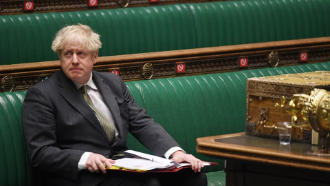 El primer ministro británico, Boris Johnson, en la Cámara de los Comunes. REUTERS/©UK Parliament/Jessica Taylor