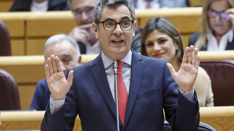 El ministro de la Presidencia, Justicia y Relaciones con las Cortes, Félix Bolaños, interviene en la sesión de control al Gobierno celebrada el martes 29 de octubre de 2024 en el Senado.