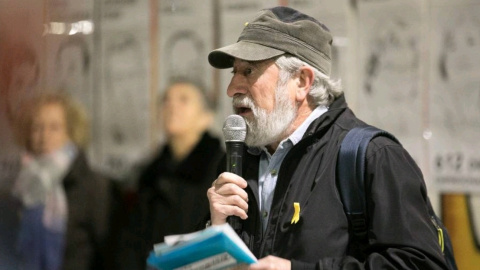 Pepe Beúnza, en una concentración a favor de los presos soberanistas catalanes en Sabadell, en 2019.