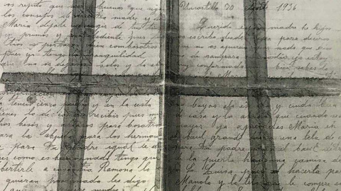 Fotocopia de la carta que escribió Josefa Casalé desde la prisión el día antes de su fusilamiento en agosto de 1936