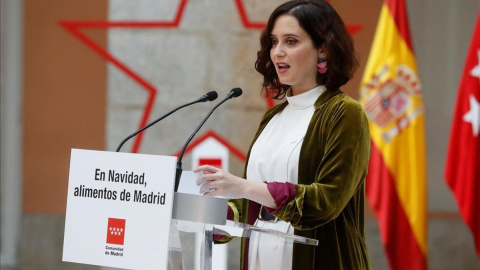 La presidenta de la Comunidad de Madrid, Isabel Díaz Ayuso, tras anunciar la ampliación de los conciertos educativos.