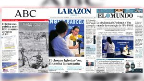 Las portadas de la prensa de derechas tras los insultos de Monasterio: 'El Mundo' y 'La Razón' culpan también a Iglesias y 'Abc' saca a Venezuela