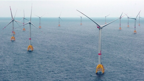 Vista del parque eólico marino de Wikinger, de Iberdrola, en Alemania.