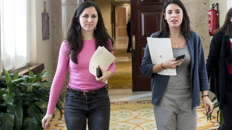 Ione Belarra e Irene Montero en el Congreso a la salida de una Junta de Portavoces / Dani Gago - PODEMOS