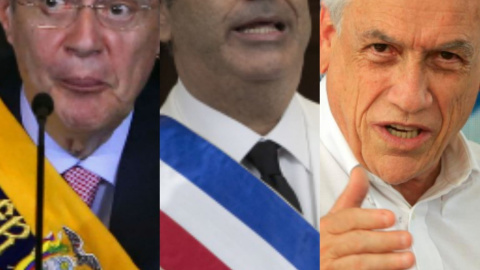 El ecuatoriano Guillermo Lasso, el chileno Sebastián Piñera y el dominicano Luis Abinader.