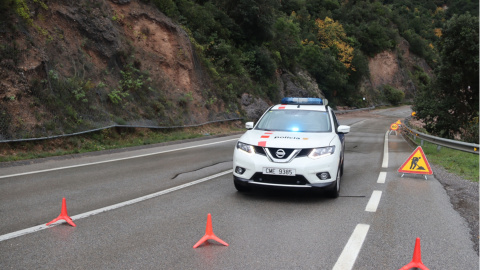 La carretera de can Massana, tallada per despreniments