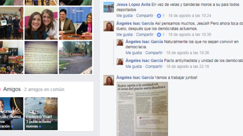 Comentarios de la presidenta Ángeles Isac por la vía social Facebook