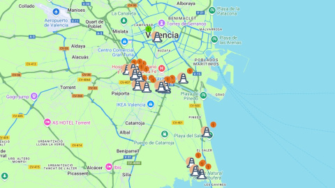 Mapa de incidencias de Iberdrola.