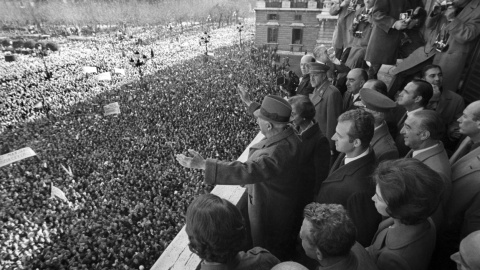 Franco en Plaza de Oriente