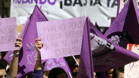 Manifestación feminista en Sevilla con motivo del 8M, en 2023.