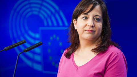 11/02/22-Imagen de Iratxe García Pérez en la sede del Parlamento Europeo.