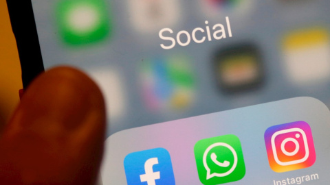 Apps de Facebook, WhatsApp e Instagram en una imagen del 4 de octubre de 2021.