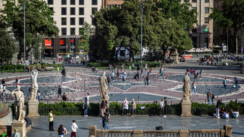 La plaça de Catalunya de Barcelona, origen del 15-M a Catalunya.