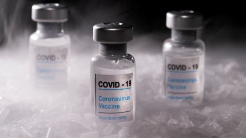 Vial de la vacuna de Moderna contra el coronavirus.