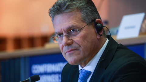 Maros Sefcovic en el Europarlamento, a 4 de noviembre de 2024.