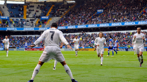 Cristiano Ronaldo celebra un gol. - AFP